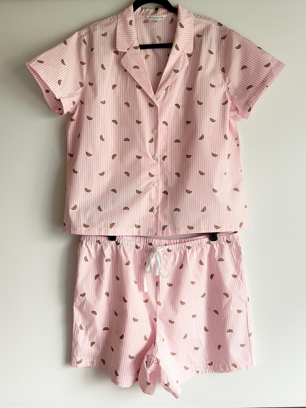 Brooks Brothers Women’s Pink White Striped Watermelon Print Pajama Set XL NWOT - Picture 2 of 9